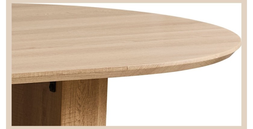 Table à manger VAGOS – 200x100 cm – Coloris chêne naturel – Plateau MDF 3D – Design contemporain et chaleureux 