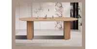 Table à manger VAGOS – 220x110 cm – Coloris chêne vieilli – Plateau MDF  – Design contemporain spacieux 