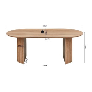 Table à manger VAGOS – 220x110 cm – Coloris chêne vieilli – Plateau MDF  – Design contemporain spacieux 