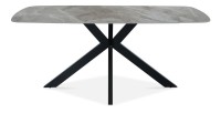 Table à manger ARVENA – 180x90 cm – Coloris pierre marbré – Plateau effet pierre – Design moderne et élégant 