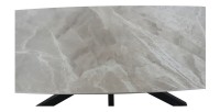 Table à manger ARVENA – 180x90 cm – Coloris pierre marbré – Plateau effet pierre – Design moderne et élégant 