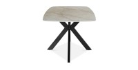 Table à manger ARVENA – 180x90 cm – Coloris pierre marbré beige – Plateau effet pierre – Design élégant et moderne 