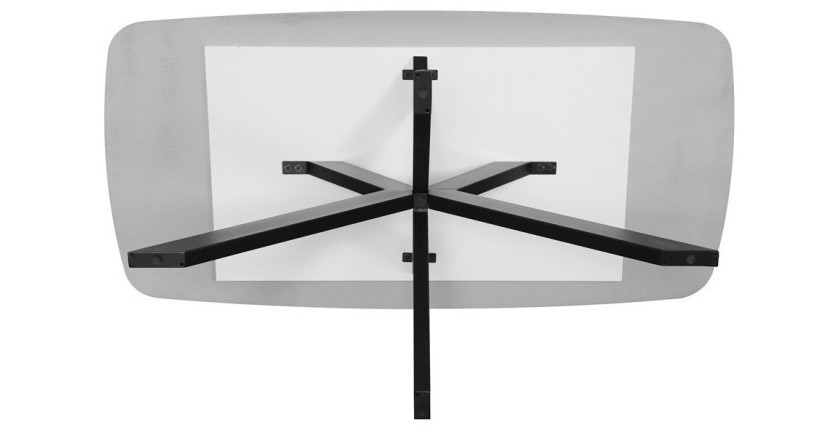 Table à manger ARVENA – 180x90 cm – Coloris pierre marbré beige – Plateau effet pierre – Design élégant et moderne 