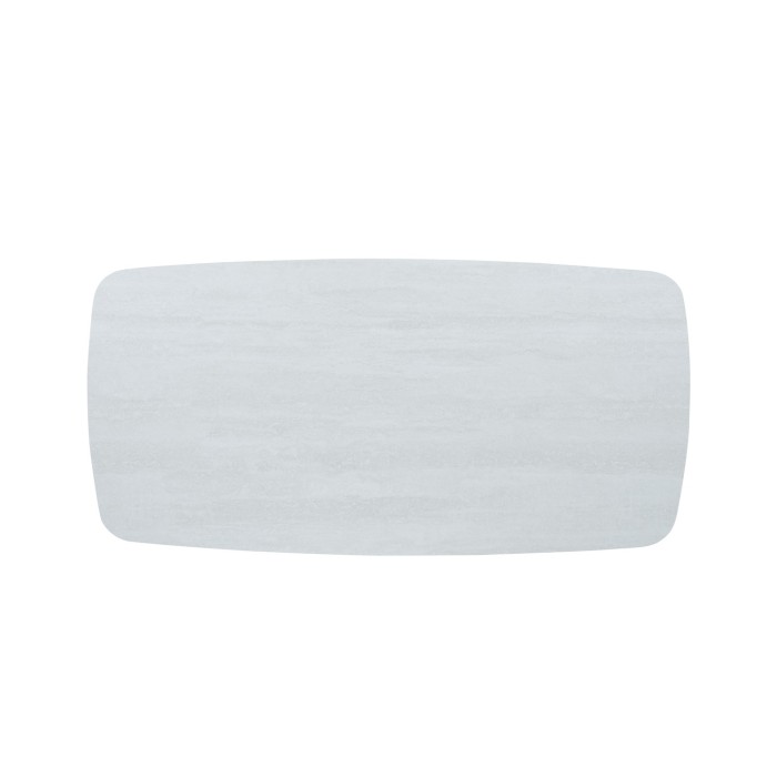 Table ARVENA 180x90 cm – Coloris pierre grise – Table salle à manger design – Plateau effet pierre et métal 