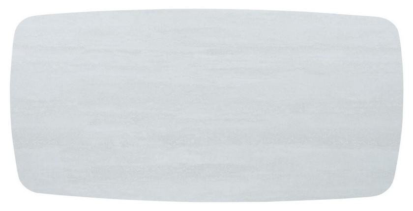 Table ARVENA 180x90 cm – Coloris pierre grise – Table salle à manger design – Plateau effet pierre et métal 