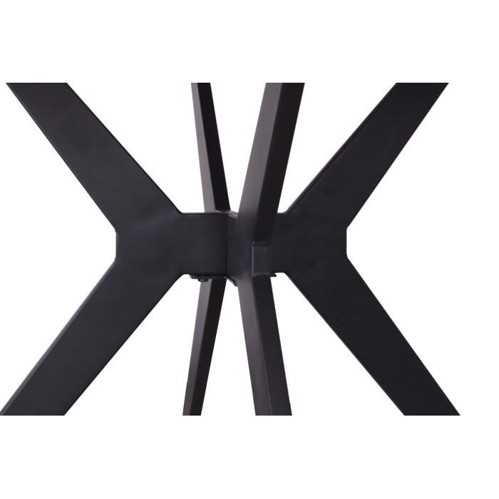 Table à manger ronde ARVENA – 110 cm – Plateau en pierre frittée – Coloris gris – Design contemporain et robuste 