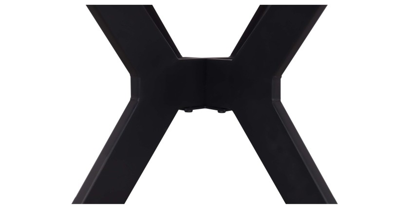Table à manger ronde ARVENA – 110 cm – Plateau en pierre frittée – Coloris gris – Design contemporain et robuste 