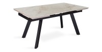 Table extensible LAROS – 160 à 240 cm – Plateau en pierre marbré beige – Structure métal – Design haut de gamme 
