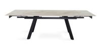 Table extensible LAROS – 160 à 240 cm – Plateau en pierre marbré beige – Structure métal – Design haut de gamme 