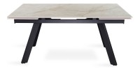 Table extensible LAROS – 160 à 240 cm – Plateau en pierre marbré beige – Structure métal – Design haut de gamme 