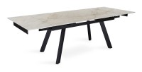 Table extensible LAROS – 160 à 240 cm – Plateau en pierre marbré beige – Structure métal – Design haut de gamme 