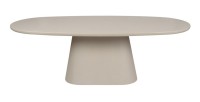 Table à manger TARAVI – 220 cm – Design béton – Coloris ciment beige – Plateau et pieds en MDF 