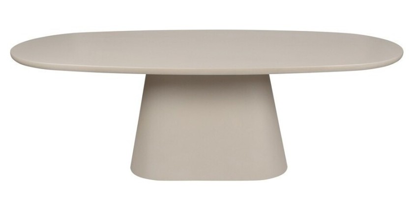 Table à manger TARAVI – 220 cm – Design béton – Coloris ciment beige – Plateau et pieds en MDF 