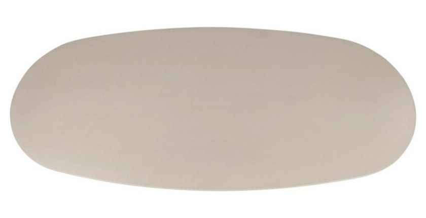 Table à manger TARAVI – 220 cm – Design béton – Coloris ciment beige – Plateau et pieds en MDF 