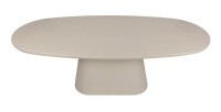 Table à manger TARAVI – 220 cm – Design béton – Coloris ciment beige – Plateau et pieds en MDF 