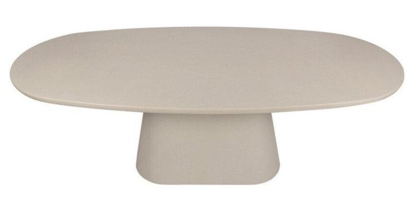 Table à manger TARAVI – 220 cm – Design béton – Coloris ciment beige – Plateau et pieds en MDF 