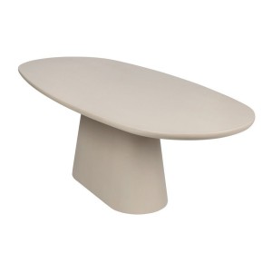 Table à manger TARAVI – 220 cm – Design béton – Coloris ciment beige – Plateau et pieds en MDF 