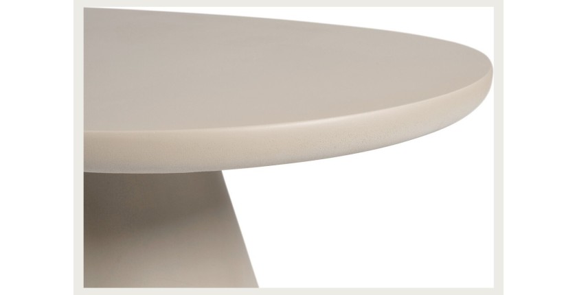 Table à manger TARAVI – 220 cm – Design béton – Coloris ciment beige – Plateau et pieds en MDF 