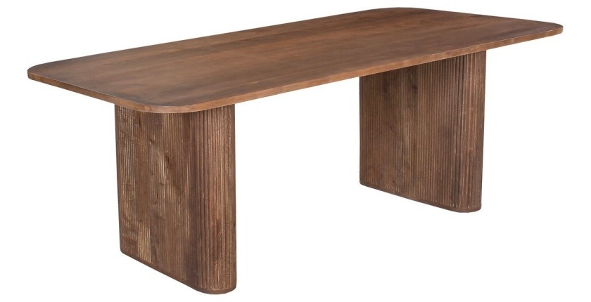 Table à manger TALVORA – 200 cm – Bois de manguier massif – Style contemporain – Finition naturelle robuste 