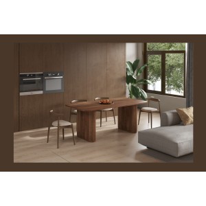Table à manger TALVORA – 200 cm – Bois de manguier massif – Style contemporain – Finition naturelle robuste 