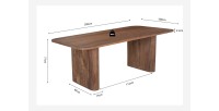 Table à manger TALVORA – 200 cm – Bois de manguier massif – Style contemporain – Finition naturelle robuste 