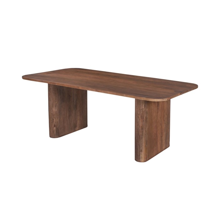 Table à manger TALVORA – 200 cm – Bois de manguier massif – Style contemporain – Finition naturelle robuste 
