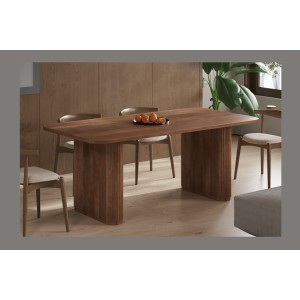 Table à manger TALVORA – 200 cm – Bois de manguier massif – Style contemporain – Finition naturelle robuste 