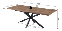 Table extensible KALVANO – 160 à 200 cm – Chêne foncé – Plateau 40 mm – Design contemporain 
