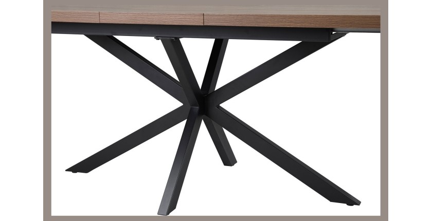Table extensible KALVANO – 160 à 200 cm – Chêne foncé – Plateau 40 mm – Design contemporain 