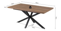Table extensible KALVANO – 160 à 200 cm – Chêne foncé – Plateau 40 mm – Design contemporain 