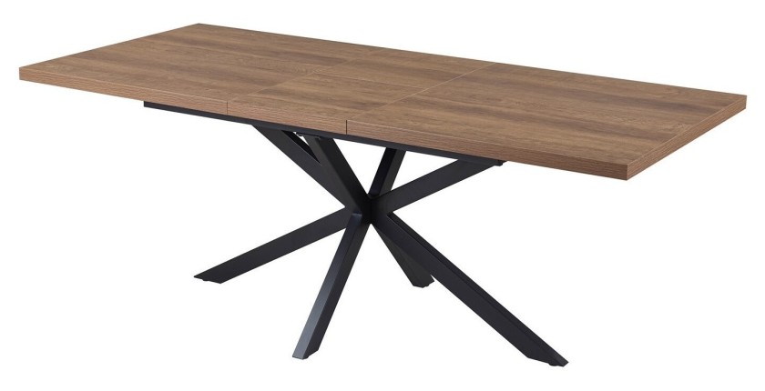 Table extensible KALVANO – 160 à 200 cm – Chêne foncé – Plateau 40 mm – Design contemporain 