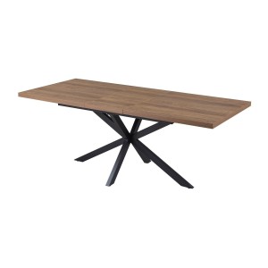 Table extensible KALVANO – 160 à 200 cm – Chêne foncé – Plateau 40 mm – Design contemporain 
