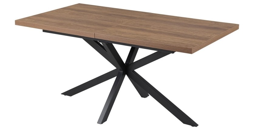 Table extensible KALVANO – 160 à 200 cm – Chêne foncé – Plateau 40 mm – Design contemporain 