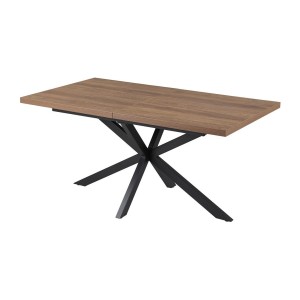 Table extensible KALVANO – 160 à 200 cm – Chêne foncé – Plateau 40 mm – Design contemporain 