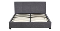 Lit double ROMA 160x200 cm – PU gris – Sommier inclus – Design moderne et confort quotidien