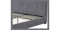 Lit double ROMA 160x200 cm – PU gris – Sommier inclus – Design moderne et confort quotidien