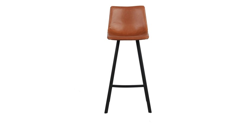 2er Set Barhocker OZON – Farbe Cognac – Sitz aus PU – Moderner Komfort und eleganter Stil