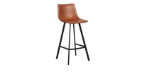 2er Set Barhocker OZON – Farbe Cognac – Sitz aus PU – Moderner Komfort und eleganter Stil