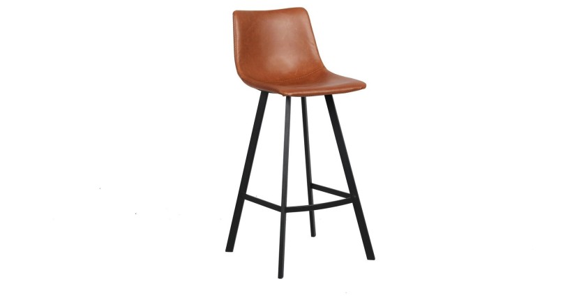 2er Set Barhocker OZON – Farbe Cognac – Sitz aus PU – Moderner Komfort und eleganter Stil