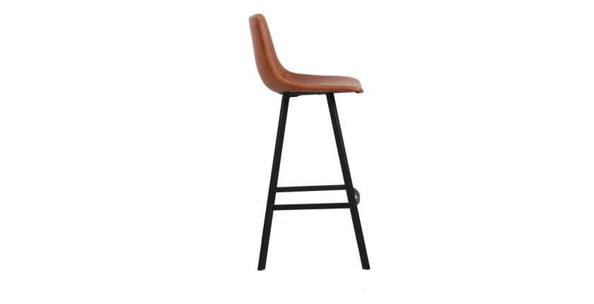 2er Set Barhocker OZON – Farbe Cognac – Sitz aus PU – Moderner Komfort und eleganter Stil