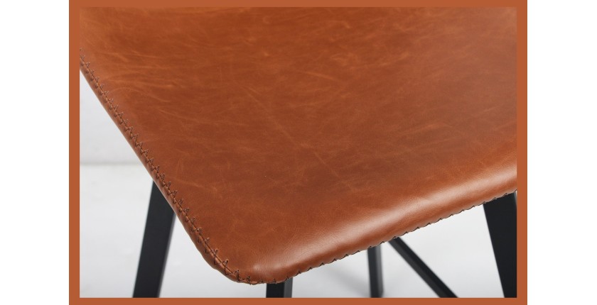 2er Set Barhocker OZON – Farbe Cognac – Sitz aus PU – Moderner Komfort und eleganter Stil
