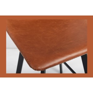 2er Set Barhocker OZON – Farbe Cognac – Sitz aus PU – Moderner Komfort und eleganter Stil