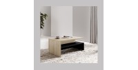Tavolino basso RAMOS – Rovere e nero – Design contemporaneo – Ripiano di stoccaggio pratico