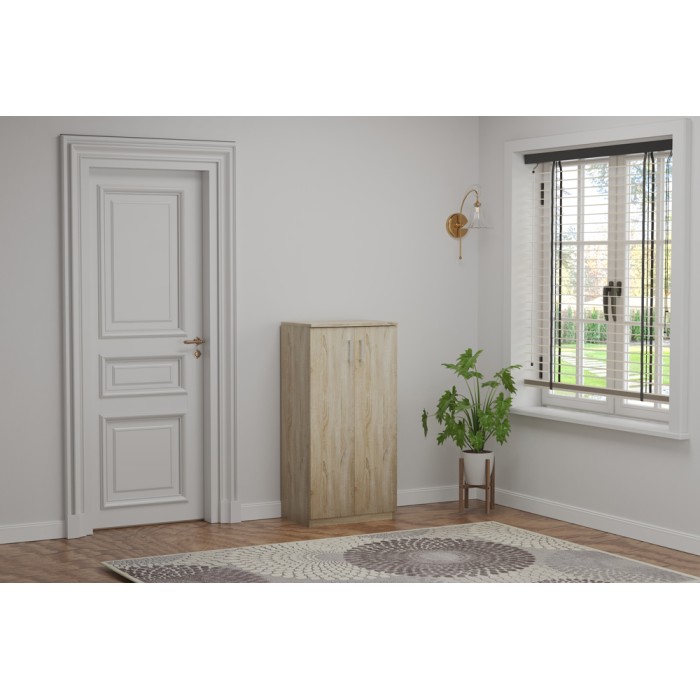 Mobile per scarpe MUNDA – 2 porte – Colore quercia sonoma – Armadio compatto e stile contemporaneo