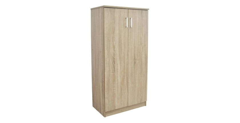 Meuble à chaussures MUNDA – 2 portes – Coloris chêne sonoma – Rangement compact et style contemporain