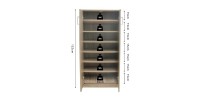 Meuble à chaussures MUNDA – 2 portes – Coloris chêne sonoma – Rangement compact et style contemporain