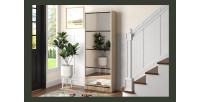 Meuble à chaussures MEXICO – 4 tiroirs avec miroirs – Coloris chêne sonoma – Rangement vertical contemporain
