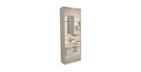 Meuble à chaussures MEXICO – 4 tiroirs avec miroirs – Coloris chêne sonoma – Rangement vertical contemporain