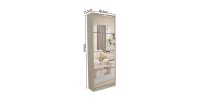 Meuble à chaussures MEXICO – 4 tiroirs avec miroirs – Coloris chêne sonoma – Rangement vertical contemporain