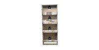 Meuble à chaussures MEXICO – 4 tiroirs avec miroirs – Coloris chêne sonoma – Rangement vertical contemporain